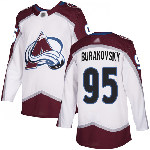 Adidas Colorado Avalanche Men #95 Andre Burakovsky White Road Authentic Stitched NHL Jersey